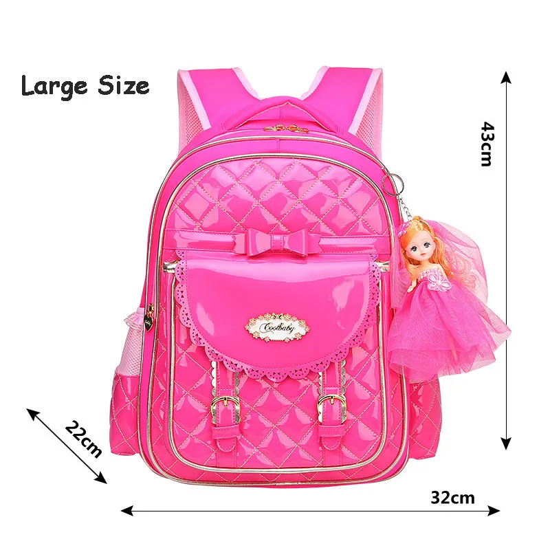 Новое платье для девочек школьные рюкзаки детские школьные сумки для девочек рюкзак принцесса розовый Детские ранцы школьная сумка ранец Mochilas - Цвет: Large Rose