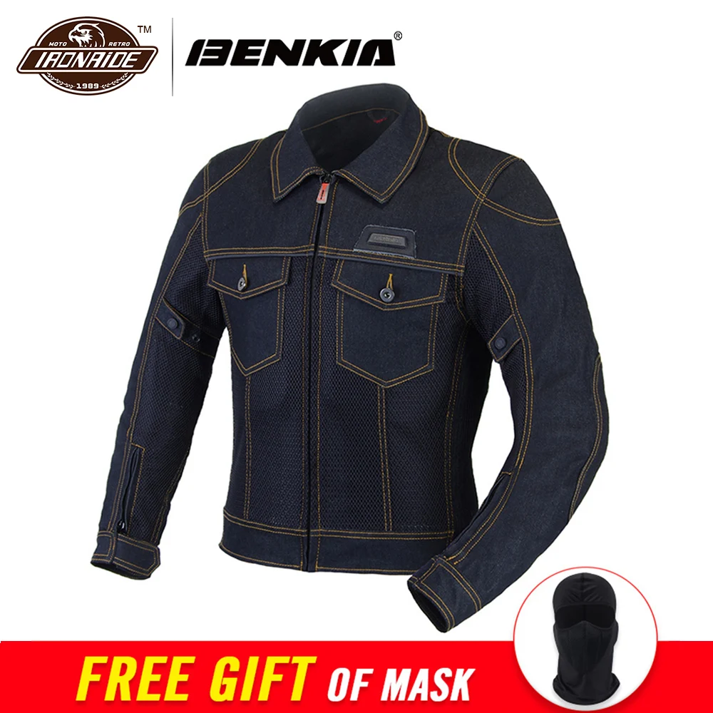 

BENKIA 2017 Motorcycle Jacket Spring Summer Men Denim Jacket Moto Motorbike Jean Jackets Chaquetas Outerwear Jaqueta Motoqueiro