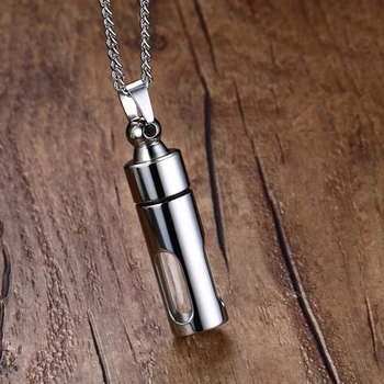 

Beichong Storage Bottles Necklace Glass Perfume Bottle Pendant Gold /silver Stainless Steel Sealing Jewelry for Gift