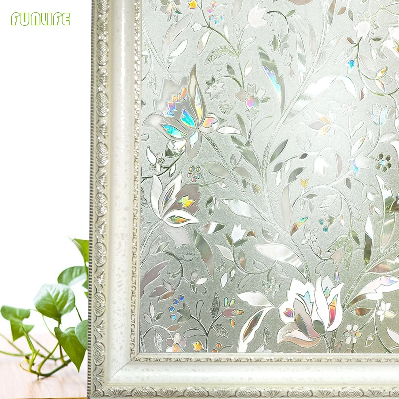 3D VIEW FROSTED STAINED STICKER GLASS STATIC CLING PRIVACY WINDOW FILM 35.4x78.7