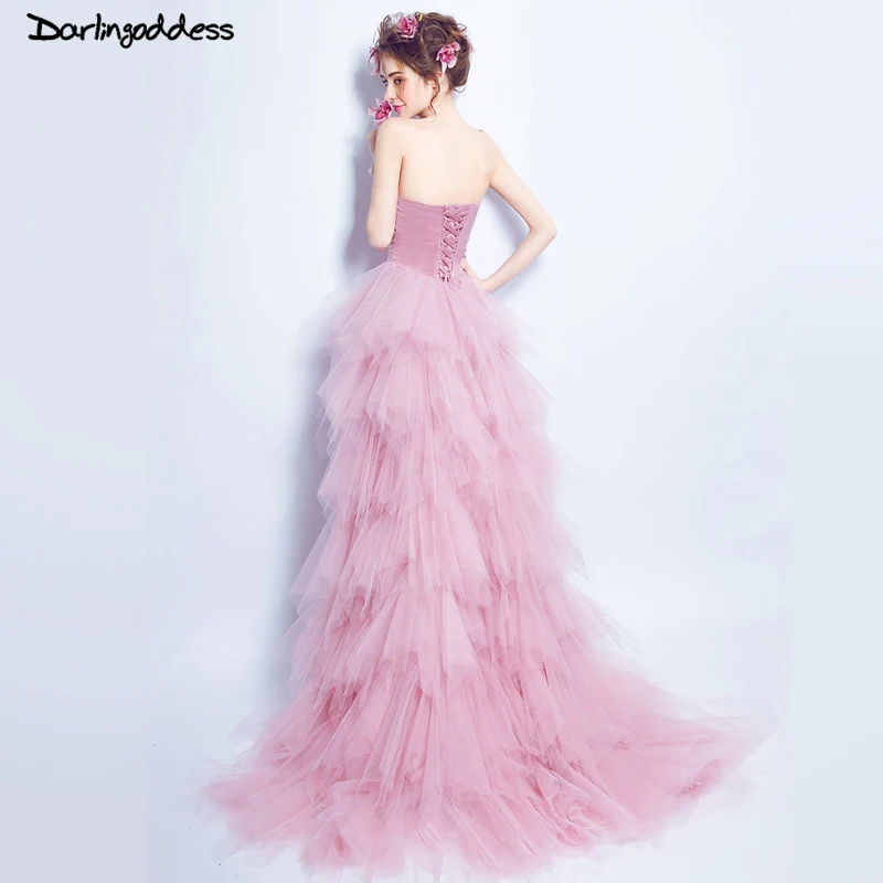 Elegant Short Front Long Back Wedding Dress Sexy Strapless