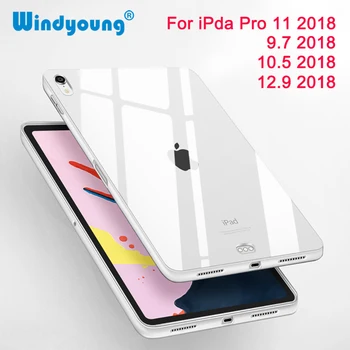

Silicon Case For iPad Pro 11 12.9 2018 9.7 Clear Transparent Case Soft TPU Bumper Cover Tablet Case For iPad 2 3 4 5 6 Air Mini