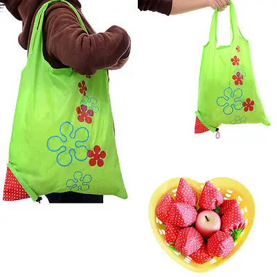 Floral Folding Reusable Grocery Nylon Bag Large Strawberry Shopping Bag Cute Travel Tote Floral Folding Reusable Grocery Nylon Bag Large Strawberry Shopping Bag Cute Travel Tote