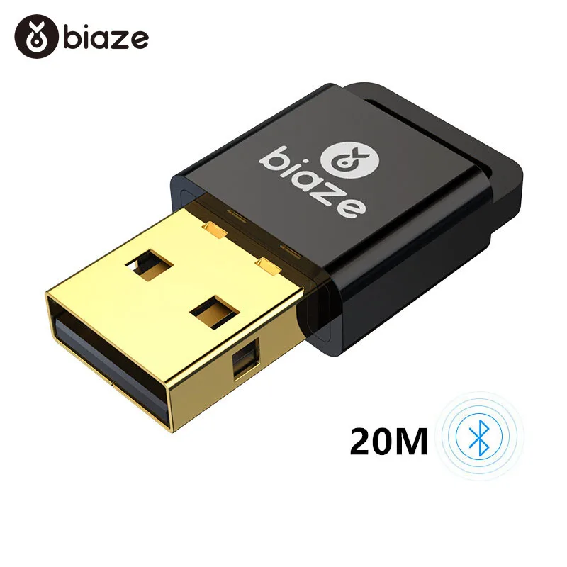 Беспроводные USB Bluetooth адаптеры Biaze 4,0 USB Bluetooth Донгл телефон музыкальный Bluetooth передатчик приемник для ПК ноутбук компьютер - Цвет: New Black