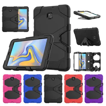 

Case For Samsung Galaxy Tab A 8 2018 SM-T387 T387 Case High Impact Resistant Shockproof Silicon Three Layer Stand Case Cover