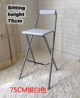 Modern Folding bar stool High foot Chair Comfortable Soft Seat chair For Man/Woman metal frame Wine pub stool