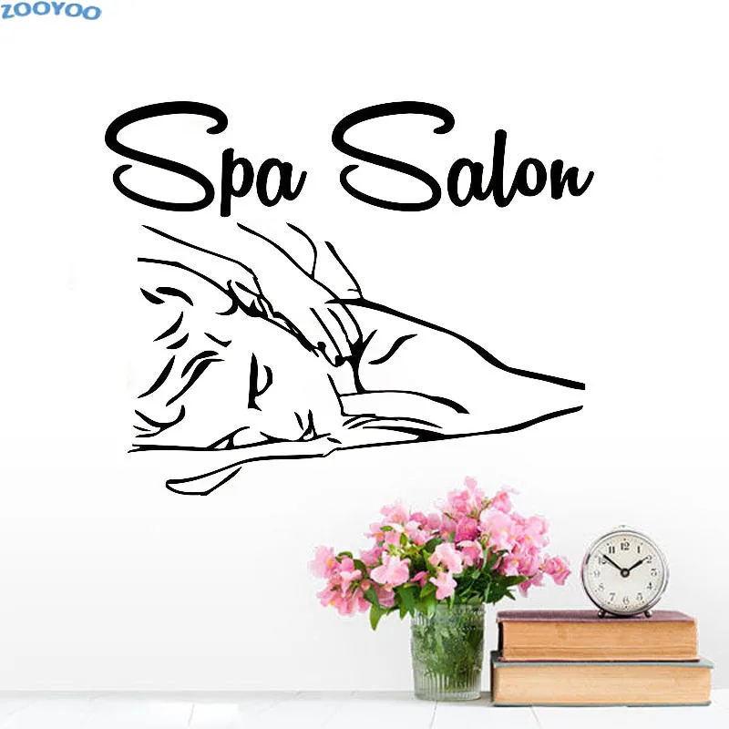 

ZOOYOO Spa Salon Wall Sticker Massage For Woman Wall Decals Self Adhesive Home Decor Art Murals Decoration