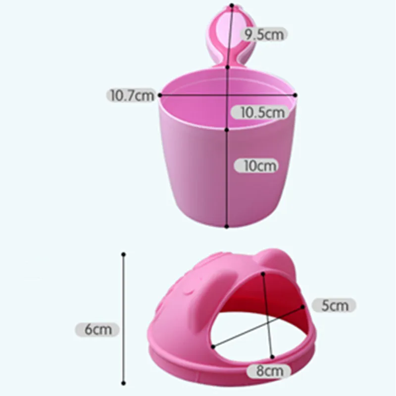 6-Infant Baby Cartoon Bear Bathing Cup Newborn Kid Shower Shampoo Cup Bailer Baby Shower Water Spoon Bath Wash Cup