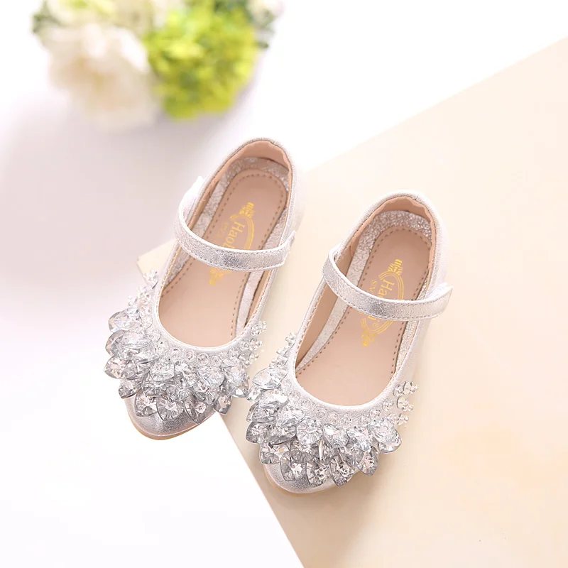 2021 NEW Rhinestone Glitter Kids Girls Shoes Princess Sandals Toddler Big Wedding Party |