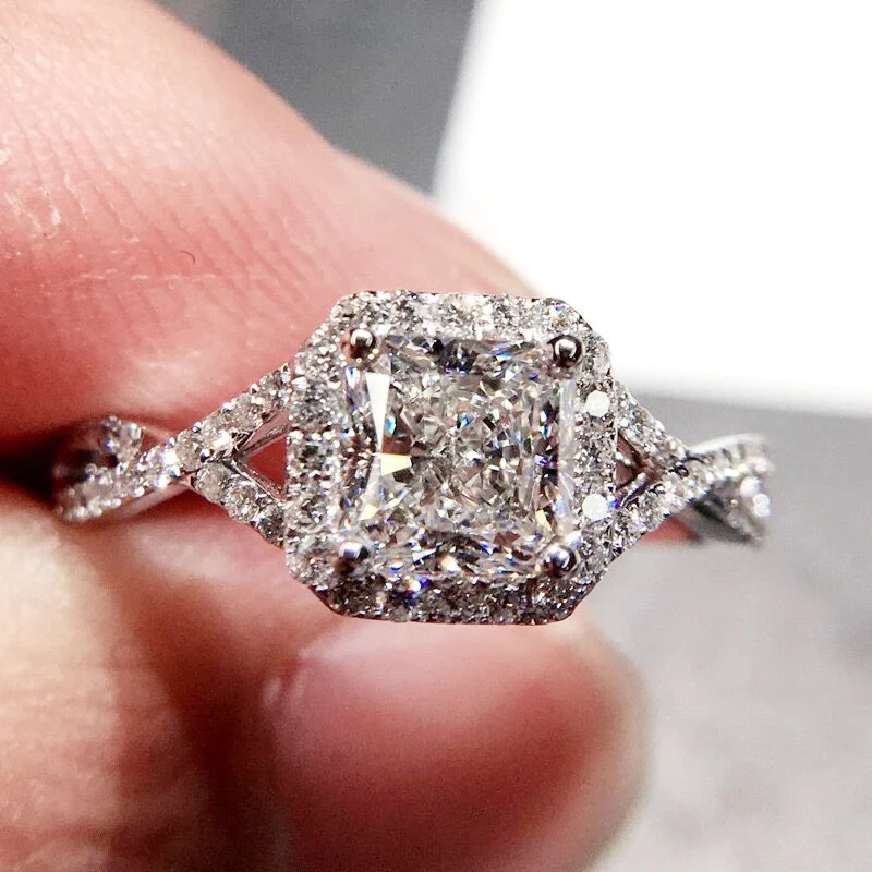 90% скидка большая распродажа твердый 925 Серебряное кольцо Роскошные 2,5 карат SONA CZ Diamant свадебные ювелирные обручальные кольца для Для женщин R065