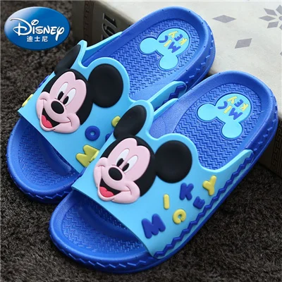 Disney new children's shoes baby slippers Cartoon Boys and Girls Slippers Mickey Mini Indoor anti-slip Baby Cool Slippers - Цвет: A