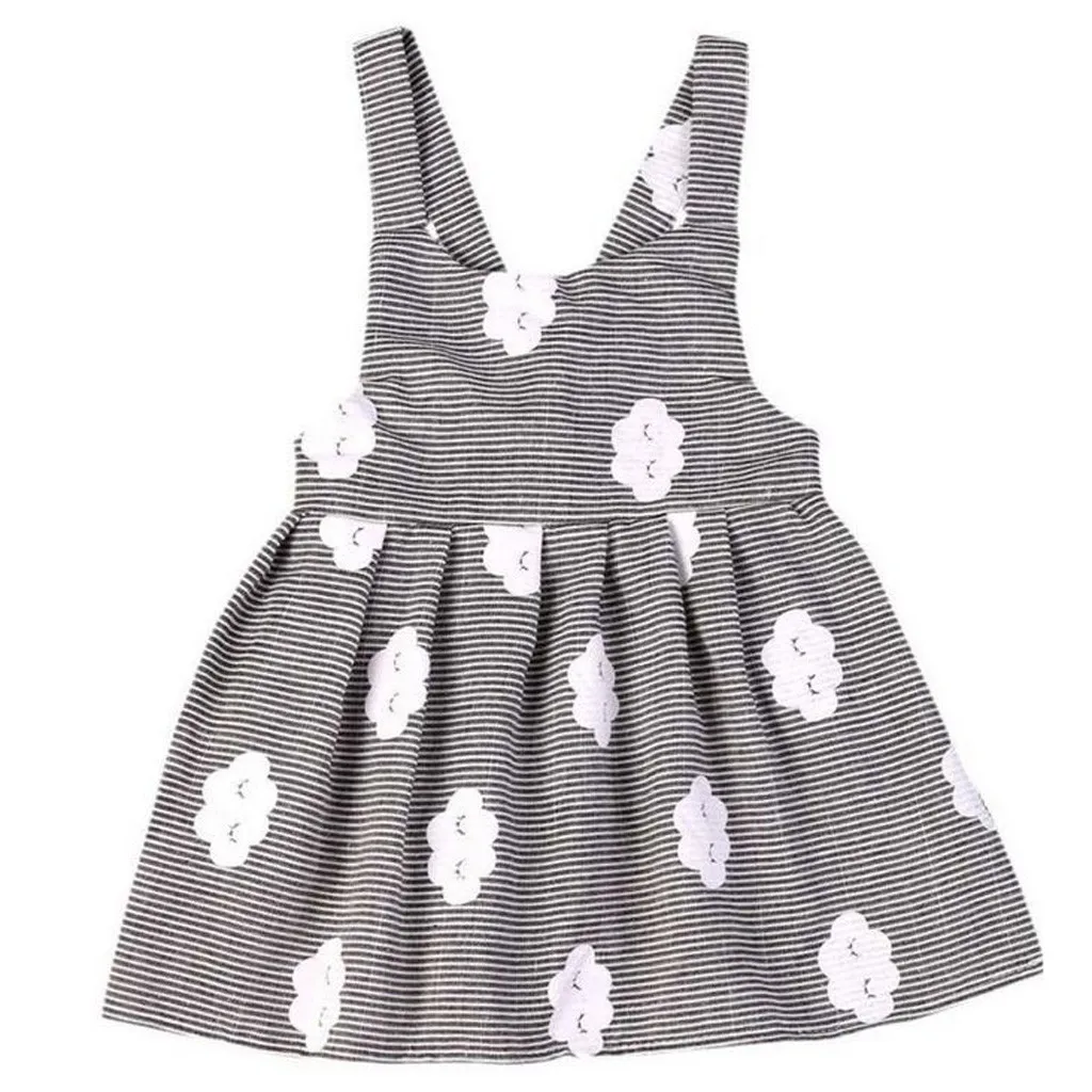 

Summer New Fashion Toddler Baby Kids Girl Summer Sleeveless Strap Beach Sundress Stripe Party Dress Wholesale Free Ship Z4