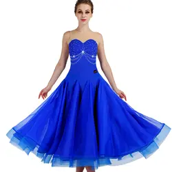 Бальные танцы Конкурс платья Стандартный Бальные платье женщины вальс стандартные танцевальные платья королевский синий q094