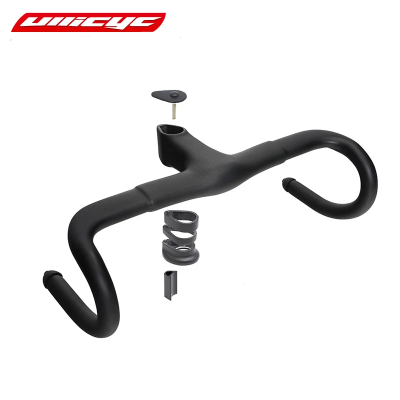 

ULLICYC 28.6mm stems High Quality road Carbon integrated Handlebar 400/420/440mm 1K matt carbon Road Bike Handlebar 490g YTB10