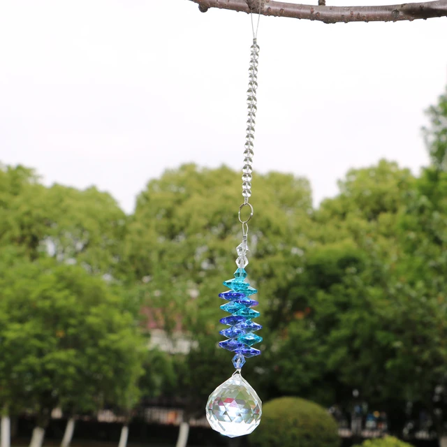 1Db Csakra Kristály Napsütői Csillár Kristályok Golyó Prizma Medál Szivárványkészítő Lógó Kaszkád Napsütők - Image 6