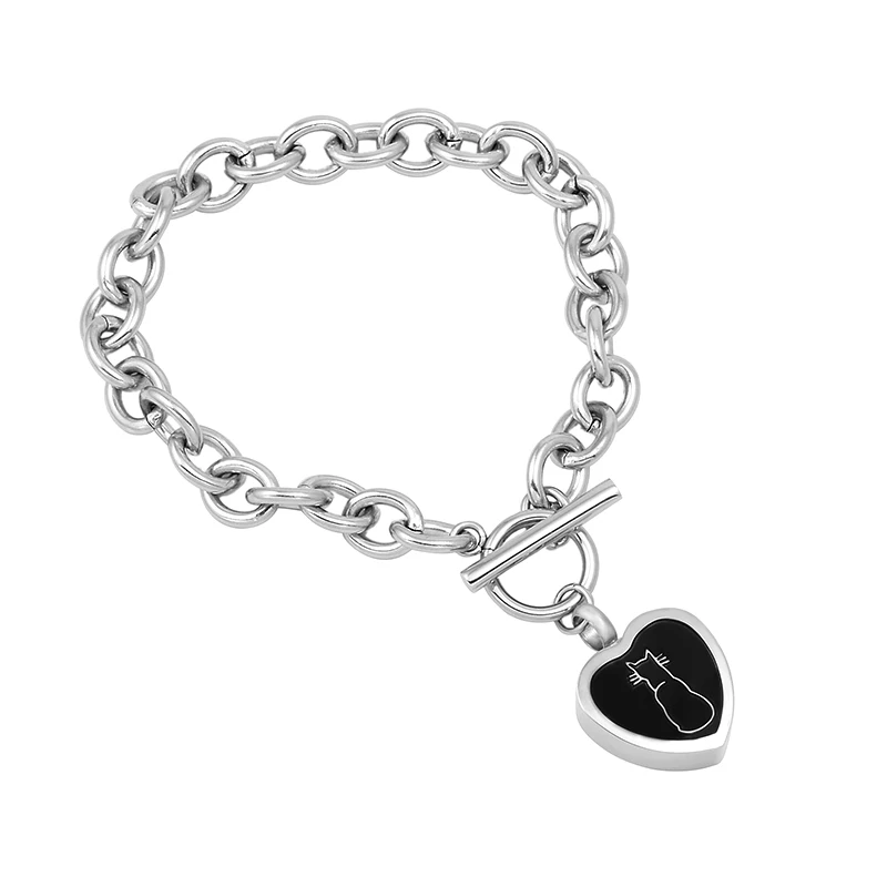 IJB5061 Stainless steel chain bracelets pet cremation charm for ashes