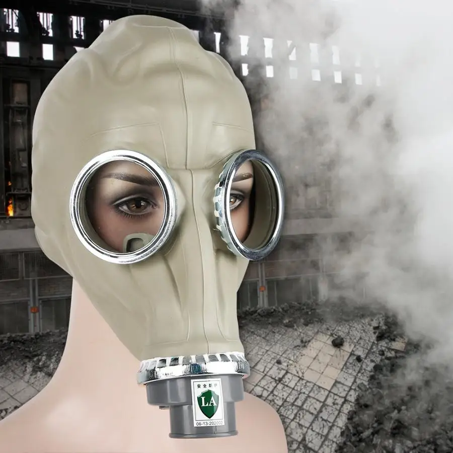 

Natural Rubber Military Gas Mask Full Face Protective Respirator without Canister non-toxic, odorless and durable