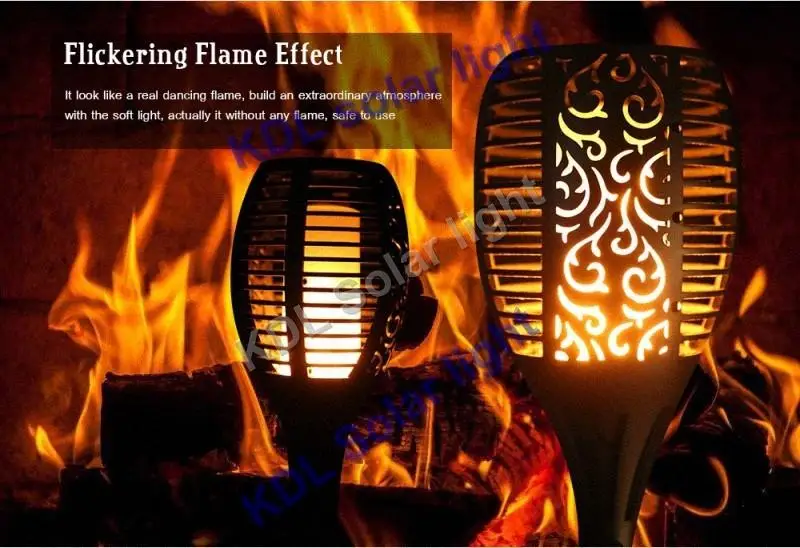 

4pcs/lot update Solar 96LEDs Lawn Dancing flame Torch Lights radar 3 working mode New Solar Flame Light 96 L update to lands