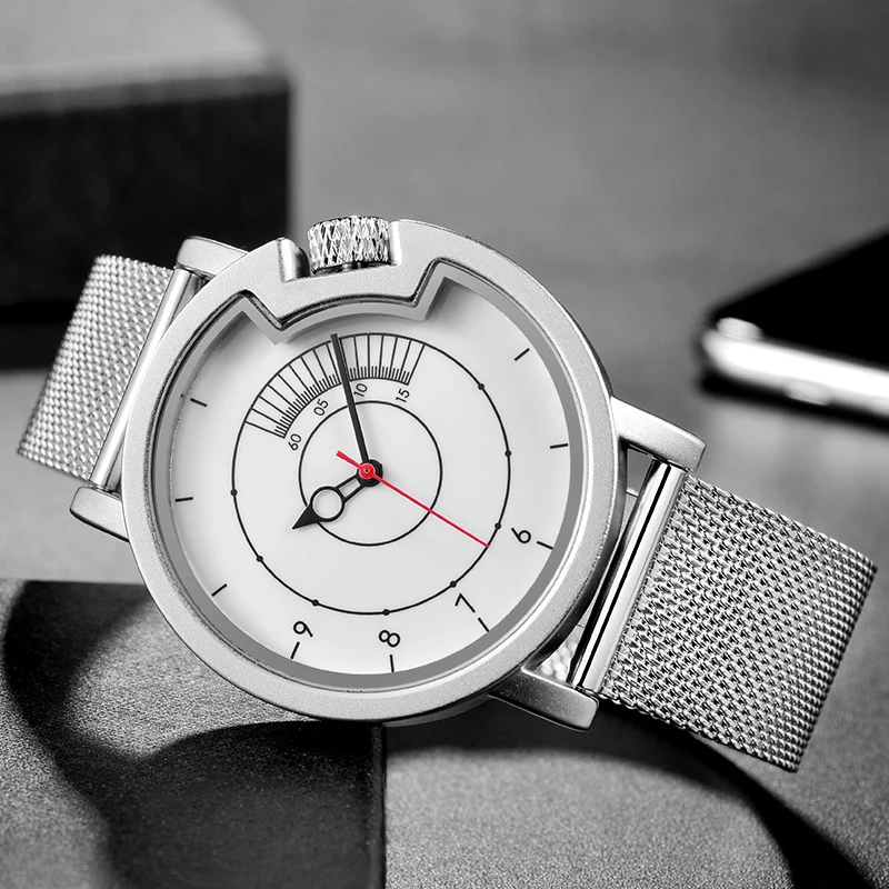 

SINOBI Brand Silver Creative Hidden Crown Mens Watches 2019 Locomotive Punk Style Sport Watch Men Relogios Masculino Pay 1 Get 2