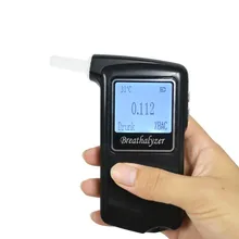 Полицейский Алкотестер 2,0 'Большой ЖК-спирт тестер AT868F Alcotest дисплей температуры с 10 мундштуком