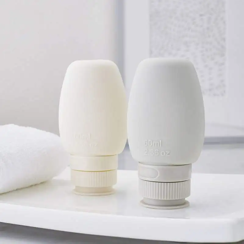 

1pc 60ml 80ml Portable Travel Empty Silicone Packing Press Bottle For Lotion Shampoo Makeup Cleanser Bath Small Sample Container