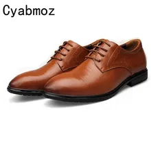 Mens de Cuero de Aumento de la Altura zapatos Clásicos cuñas Ascensor 6 CM Formales Zapatos De Vestir Para Hombre masculino de la vendimia atan para arriba los zapatos de negocios