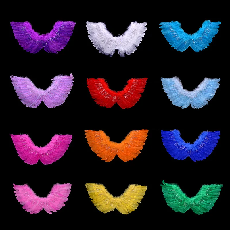 

45*25cm Adult Outfit Angel Wing Dress Up Costume Fashion Girls Feather Fairy Pretty Halloween Cosplay Wing Party Supplies