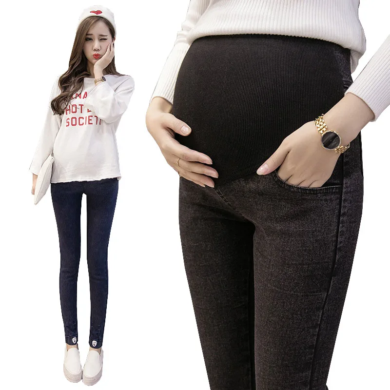 Stretch Denim Jeans Maternity Pants For Pregnant Women Clothes Elastic