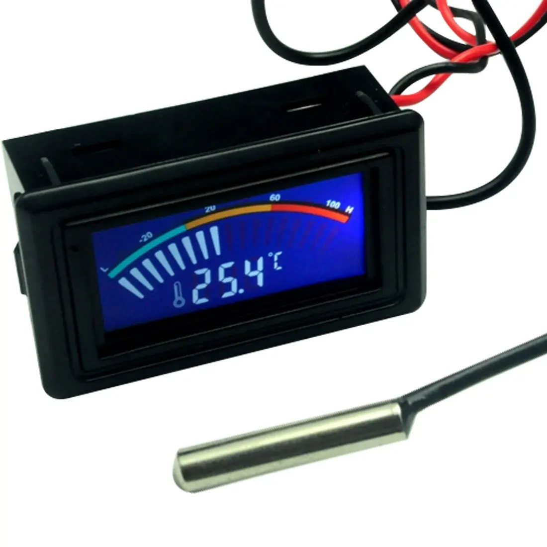 

-50-110C Digital LCD Pointer Thermometer Car Water Temperature Meter Gauge C/F for Computer Case IL termometro