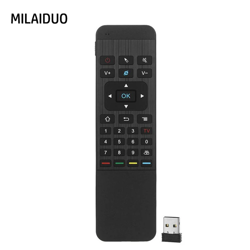 

P3-A Gyro Sensing 2.4G Remote Control English Keyboard Rechargeble IR Learning Fly Air Mouse For Android Tv Box Mini Pc Tv