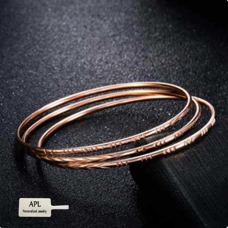 

APL-Stainless Steel Fashion Jewelry Titanium Steel Bracelet Lady Charm Jewelry Gift Ring Rose Gold Jewelry
