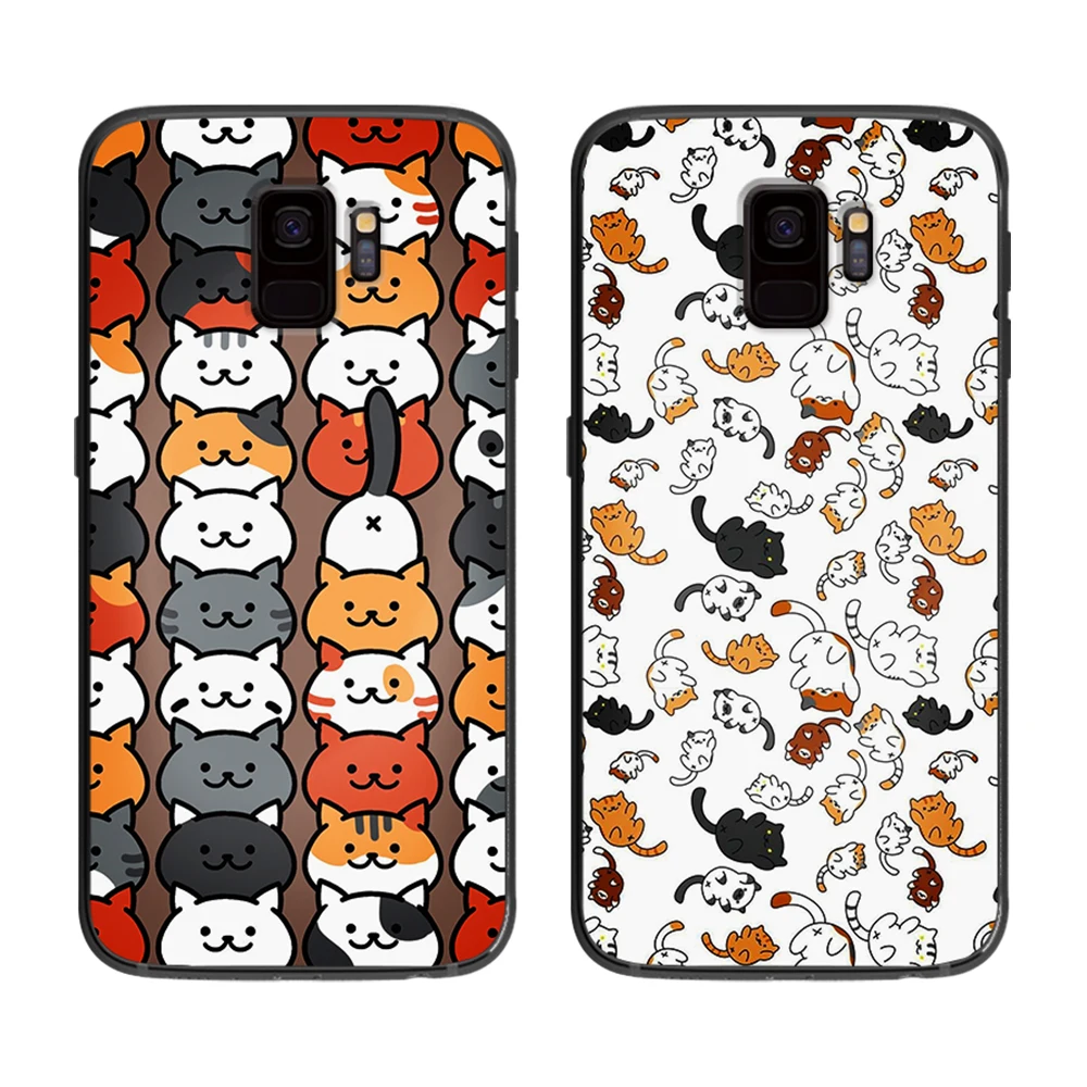 Неко Atsume для samsung Galaxy A5 A6 A7 A8 A9 2018 2019 плюс M10 M20 M30 мягкий чехол