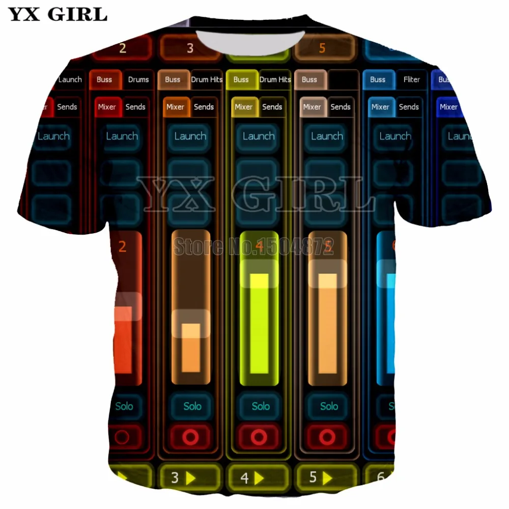 

2018 Summer Mens Hip Hop T-shirt DJ Music Keyboard 3d Print T shirt Men/Women Short Sleeve Tees O-neck T-shirts Funny Tops S-5XL