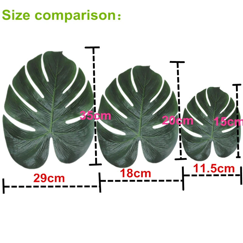 12 шт. искусственные листья тропических пальмовых листьев DIY летние лесные принадлежности для тематической вечеринки стол и семейный сад свадебная вечеринка декор, Q