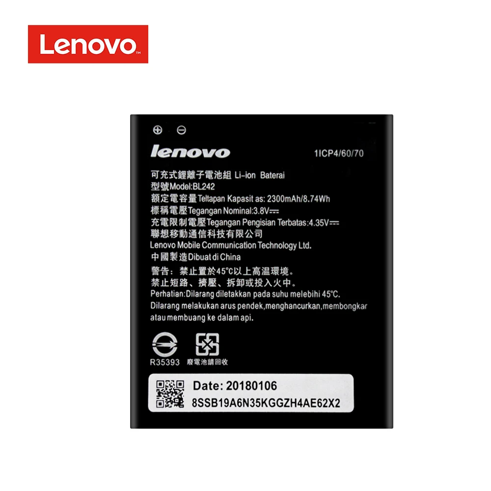 

BL242 Original Battery For Lenovo Lemeng K3 K30-T K30-W K30-E K31-t3 K10E70 A3580 A3860 A3890 A3900 A3910 A3910e70 A6000