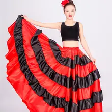 Испанская юбка для танца живота, большая юбка для танцев, одежда для выступлений фламенко для танцев на заказ