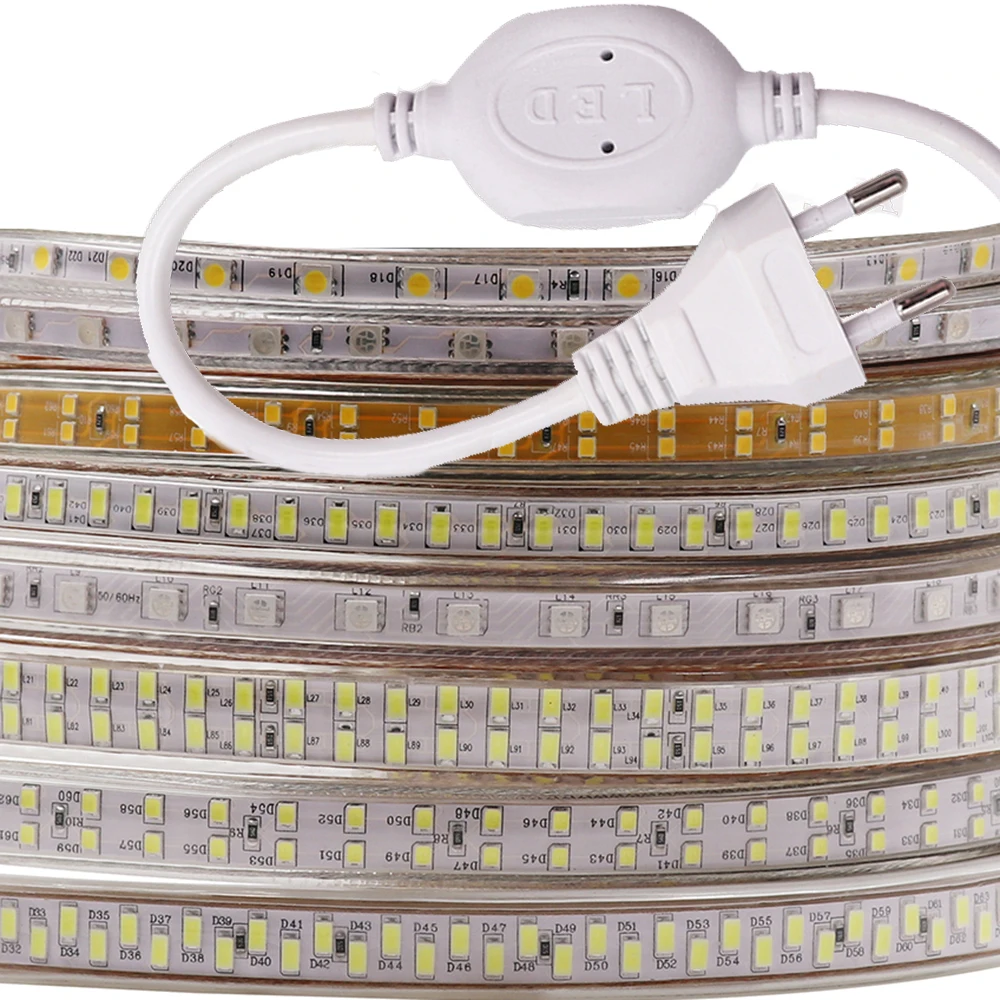 buy 180Leds m LED Strip SMD 5730 2835 5050 5630 220V 240V Waterproof LED Tape Rope Light RGB Warm White Home Decoration Lighting