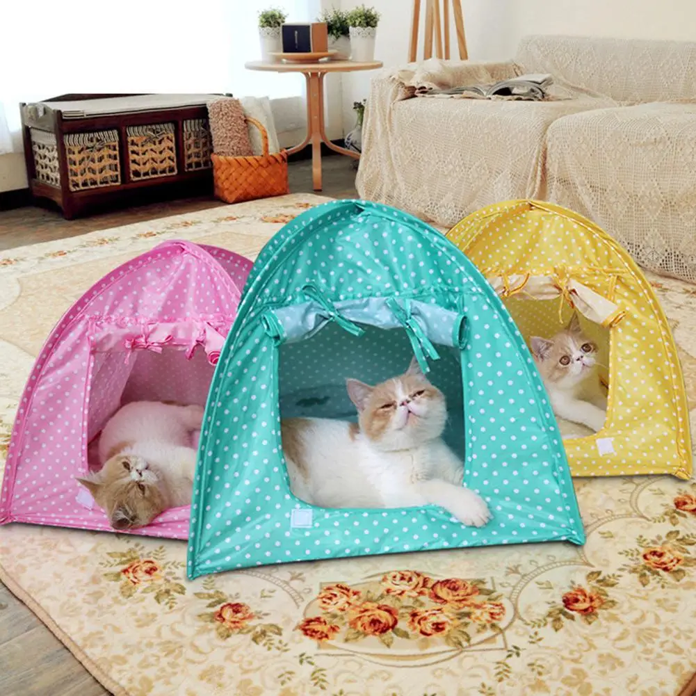 

TPFOCUS Portable Folding Pet Tent Dog House Simple Dots Pattern Anti-mosquito for Pet Dog Cats Nest Octagonal Outdoor Supplies