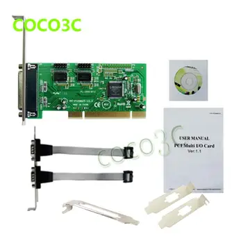 

Combo 2S1P IEEE 1284 PCI Controller card PCI to RS-232 com + printer LPT1 port adapter + Low Profile Bracket