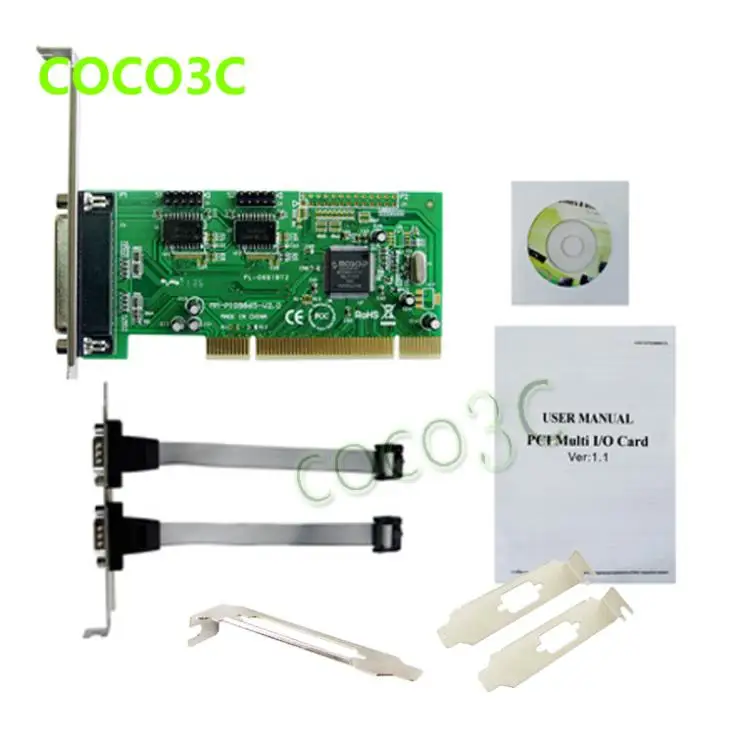 Adaptador de Porta Rs-232 com + Impressora + Suporte de Baixo Combo Ieee Card Controller Lpt1 Perfil 2s1p 1284 Pci