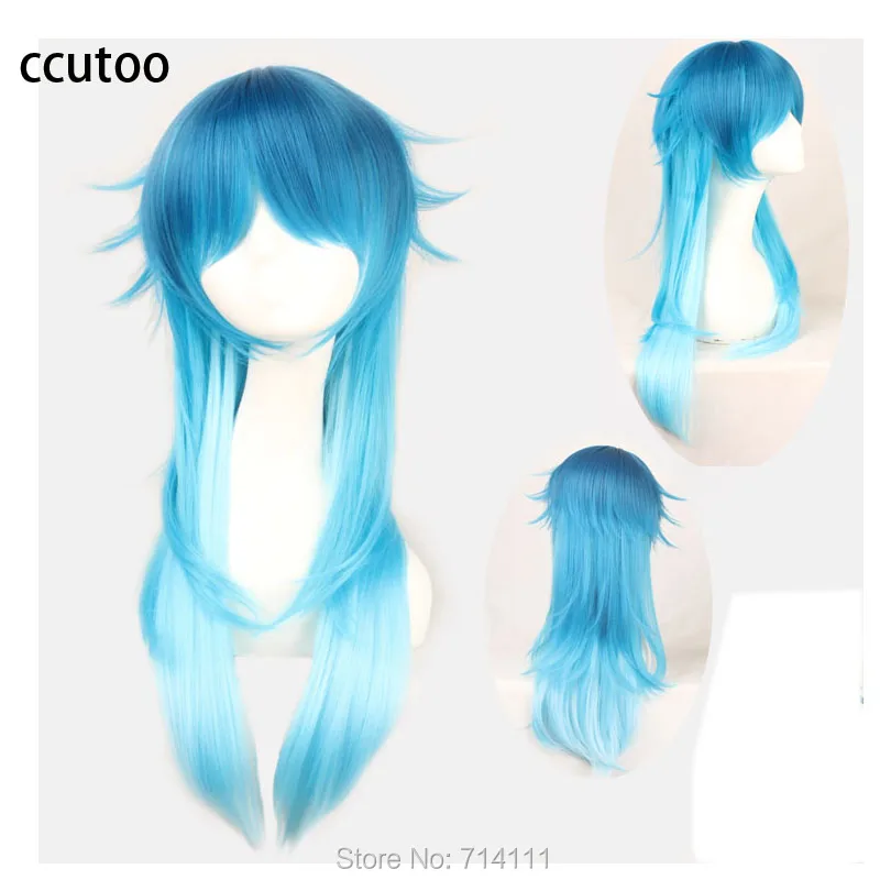 Ccutoo драматического Убийство DMMd seragaki aoba 65 см синий Ombre вьющиеся длинные Синтетические волосы теплостойкость Косплэй полный Искусственные