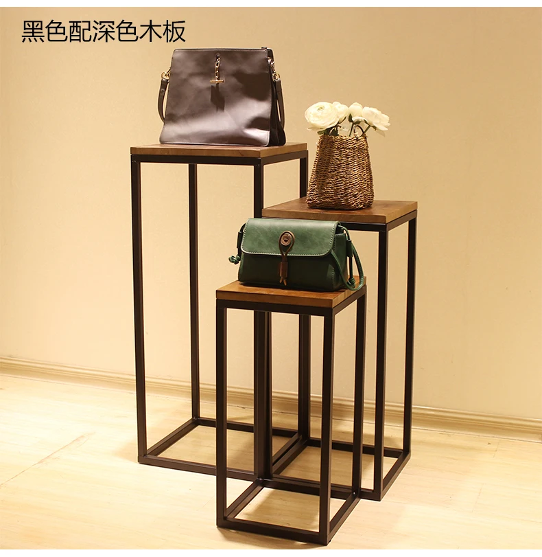 Solid wood vintage clothes rack display rack, middle island water table, high - level display table combination table1115