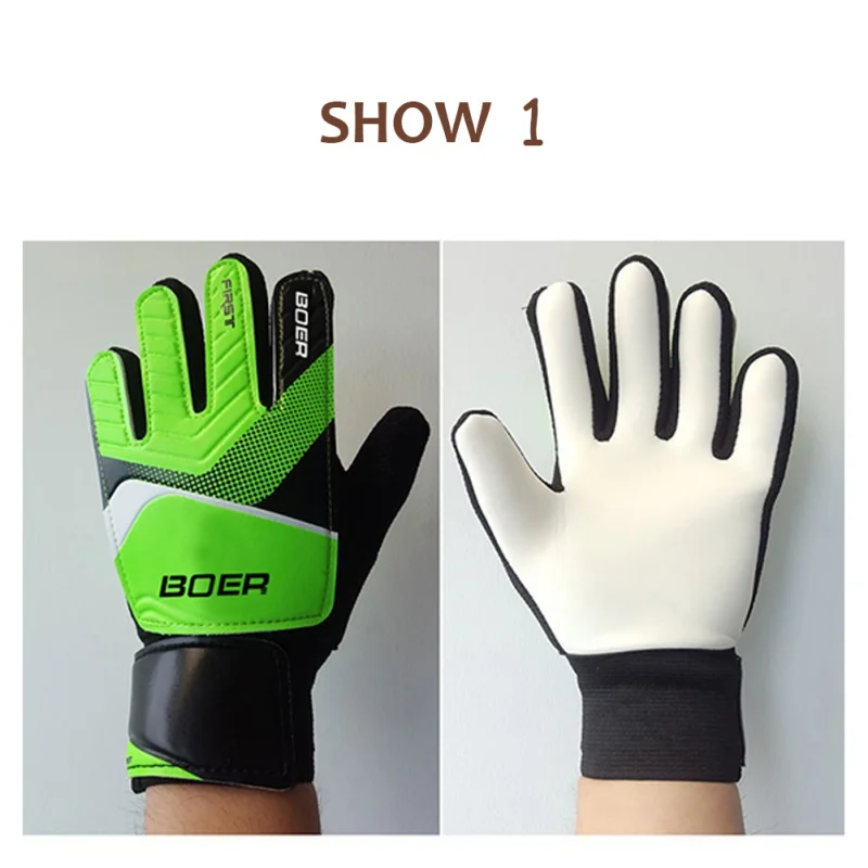 Утолщенные Нескользящие резиновые футбольные вратарские перчатки, Вратарские футбольные защитные перчатки для пальцев, мужские спортивные перчатки