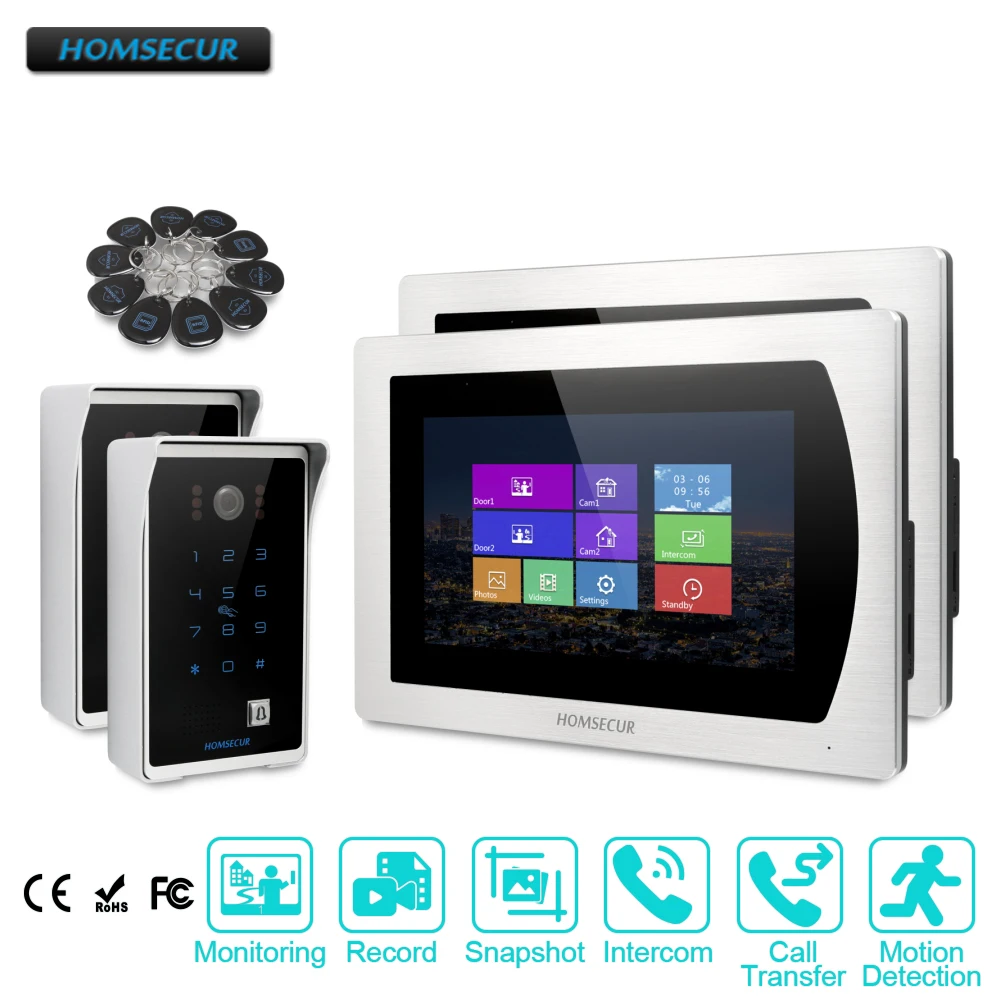 

HOMSECUR 7" Wired Video&Audio Smart Doorbell+Touch Screen Monitor for Apartment BC081+BM717-S