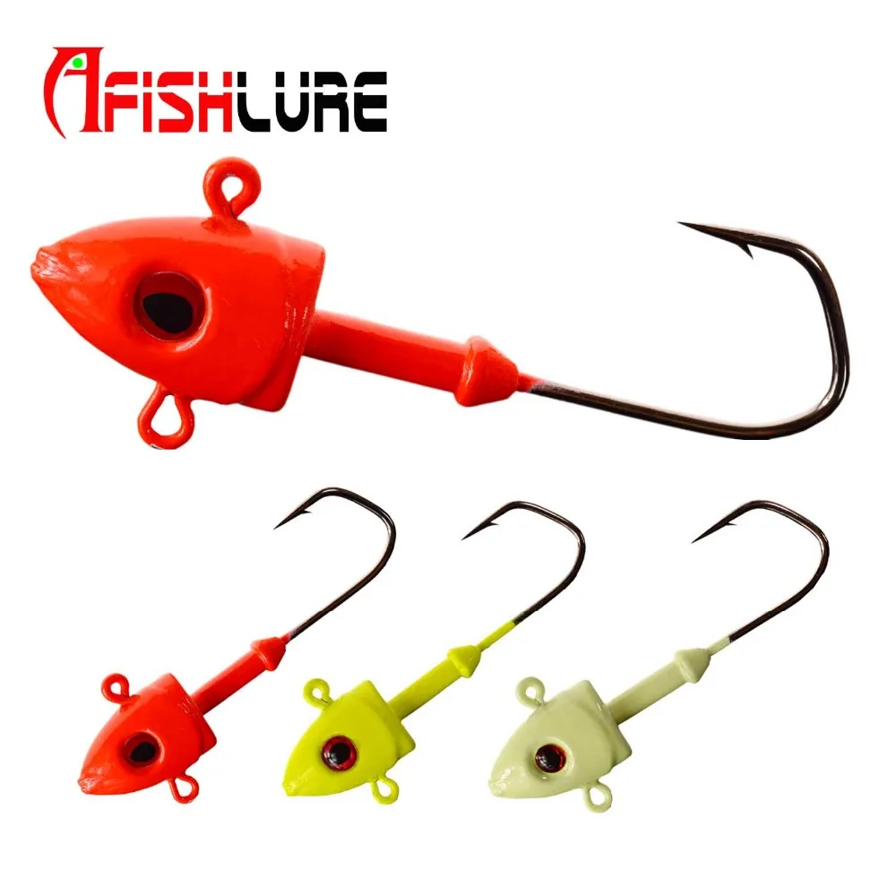 

3pcs/lot Jig Fish Headed Jigs Hook 7g/10g/14g/21g/28g/45g Fishing Soft Worm Lure Baits Lead Jig FishHooks Fish Head Lead Hooks