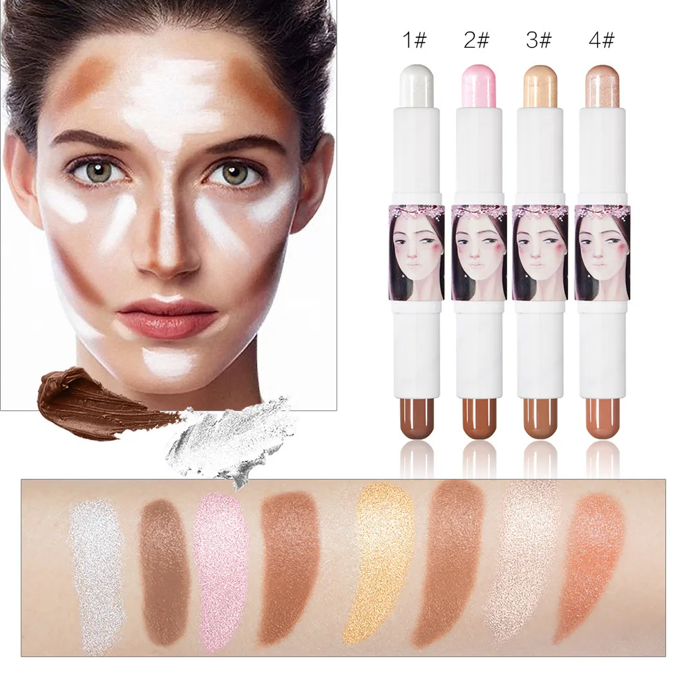 Brand Double Head 3D Bronzer Highlighter Stick Face Makeup Concealer