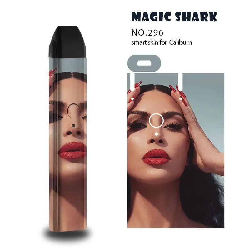 Magic Shark Che Guevara Dreamy Sky Scarlett Sexy Woman No Fade PVC Bumpy Sticker Wrap Film Case for Uwell Caliburn 288-300 - Цвет: 296