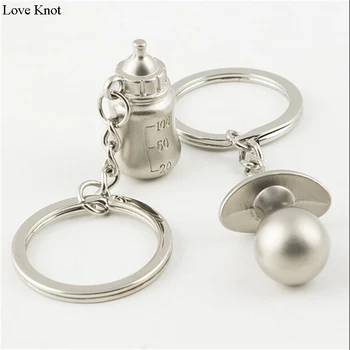

1 Pair Baby's Bottle And Pacifier Keychain Wedding Favors And Gifts Souvenirs Baby Shower Decoration Event & Party Supplies