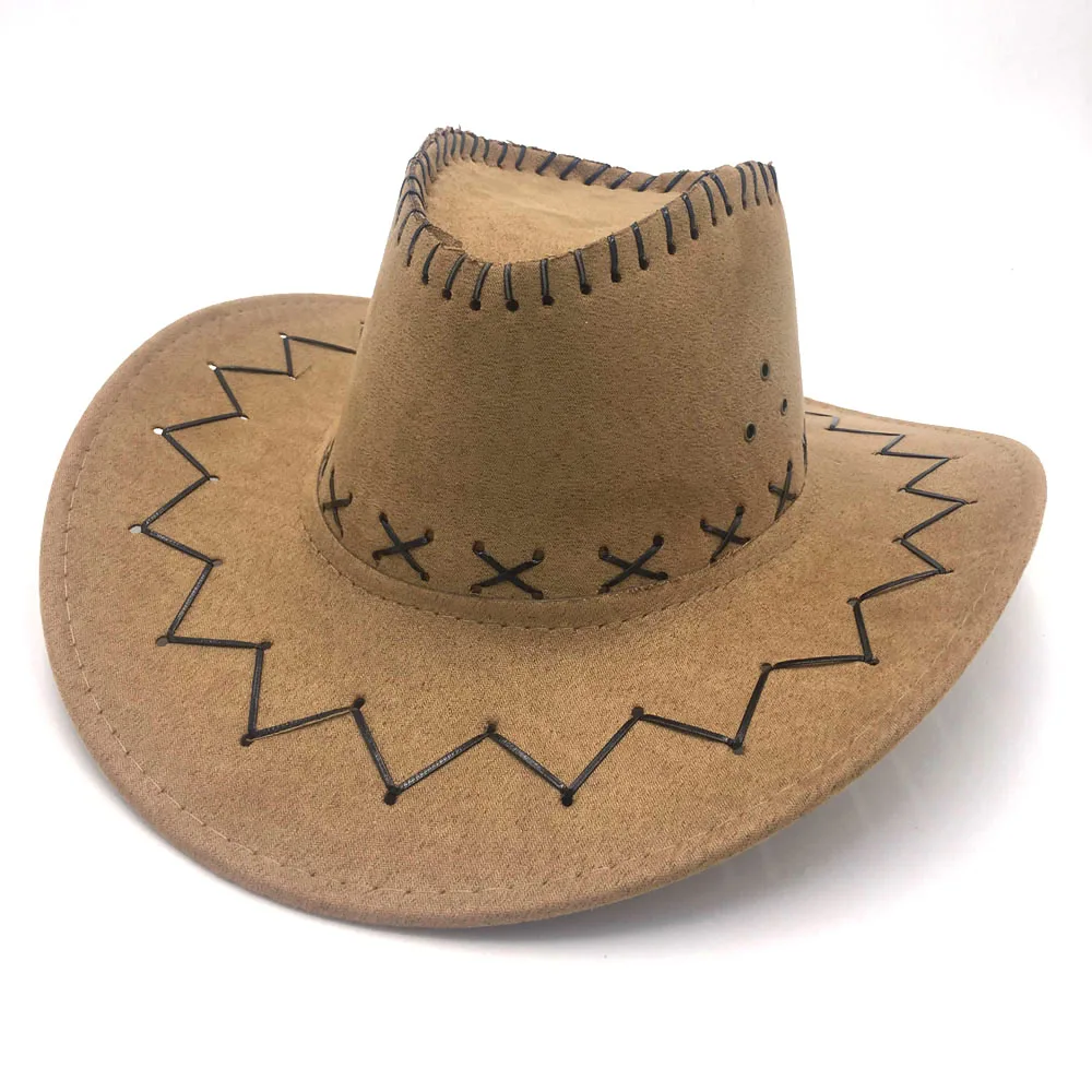 

2019 New Cool Suede Cowboy Hats Men Women Sun Cap Fashion Vintage Western Jazz Hats Chapeu for Lady Tourist Caps High Quality