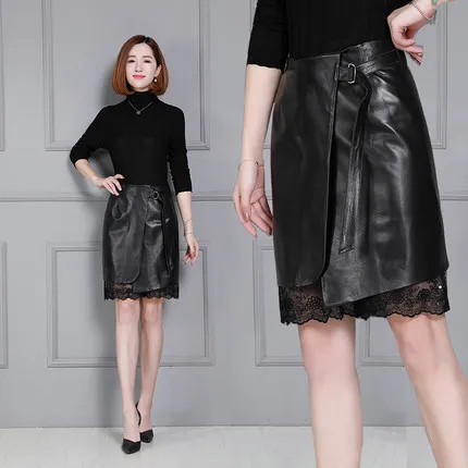 

2018 New Fashion Genuine Sheep Leather Skirt K41